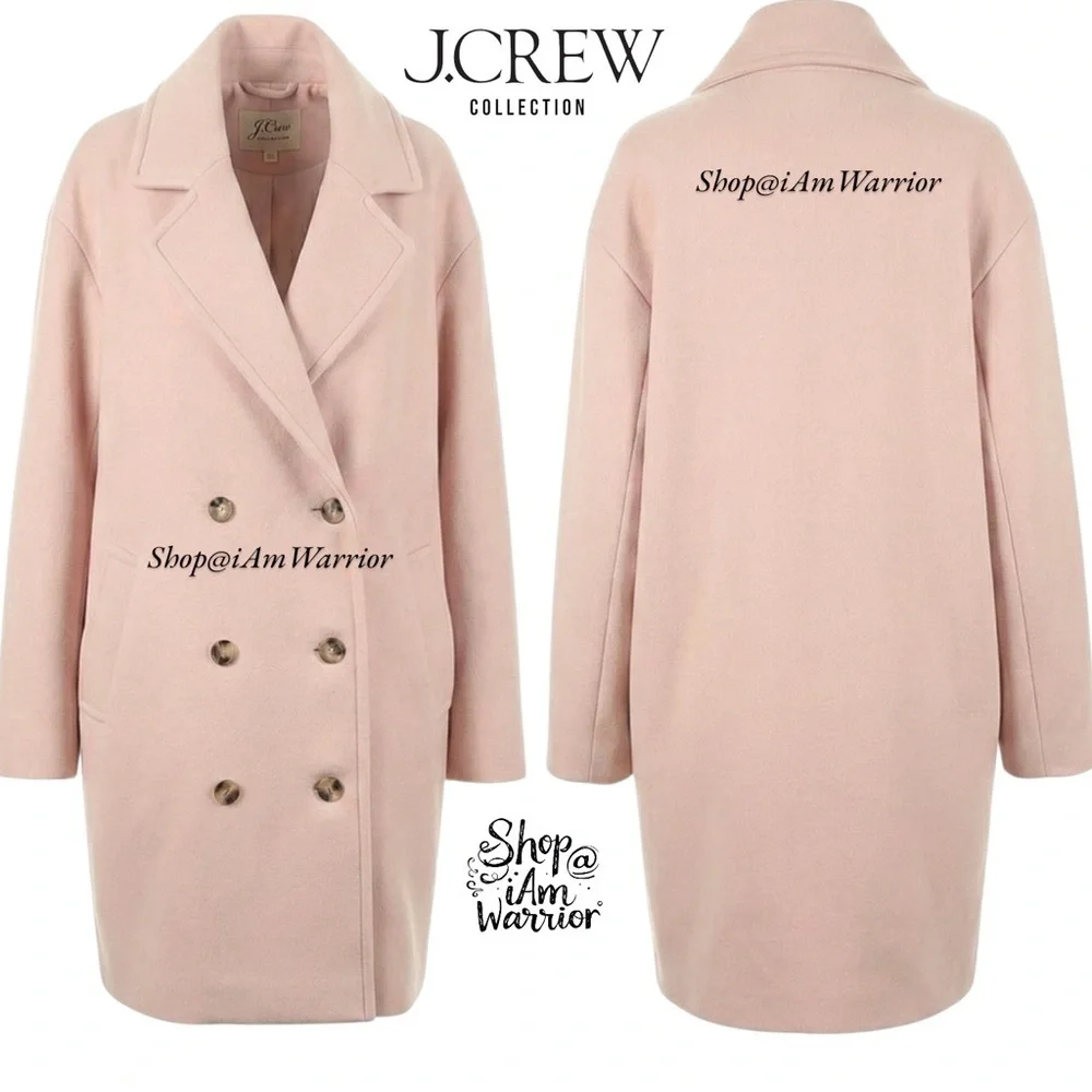 J.Crew Collection NWT Double-Breasted Sweater Coat Blush Pink Knit Coatigan